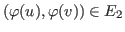 $ (\varphi(u),\varphi(v))\in E_2$