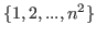 $ \{1,2,...,n^2\}$