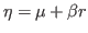 $ \eta=\mu+\beta r$